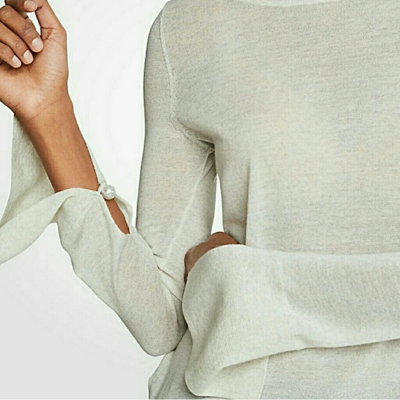 Ann Taylor Split sleeve pearlized sweater - Picture 3 of 7